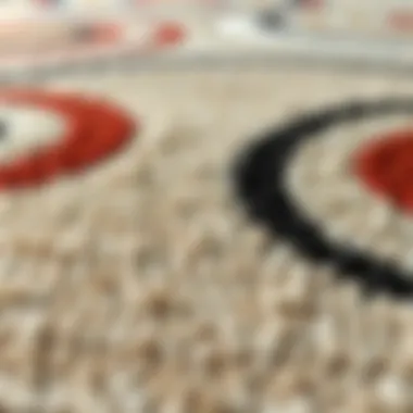Detailed view of abstract rug texture emphasizing unique patterns