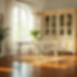 Elegant white wrought iron dining table set in a sunlit room.