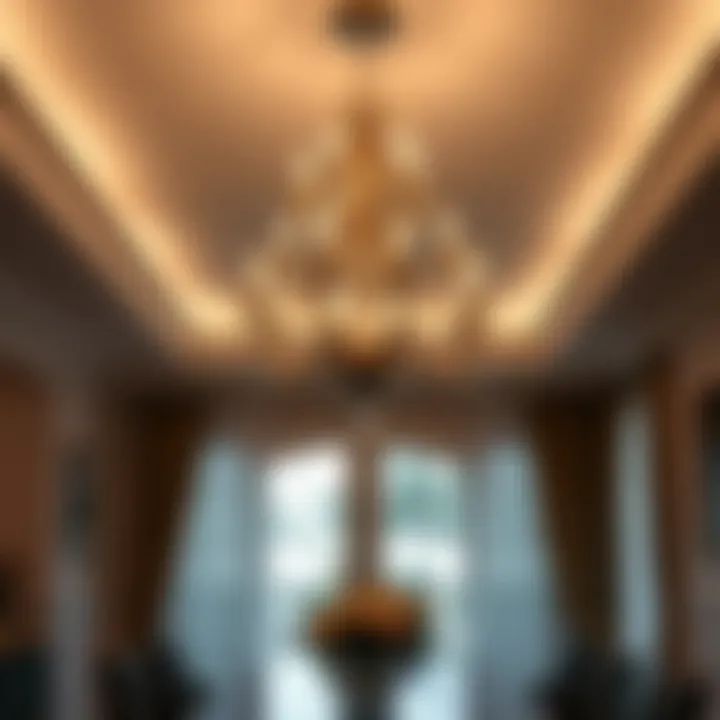 Chic chandelier illuminating a dining room