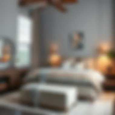 Chic bedroom arrangement highlighting bedroom furniture variety
