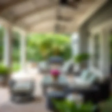 Elegant outdoor patio space showcasing outdoor furniture options