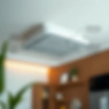 Diagram showcasing installation of ceiling mount exhaust fan