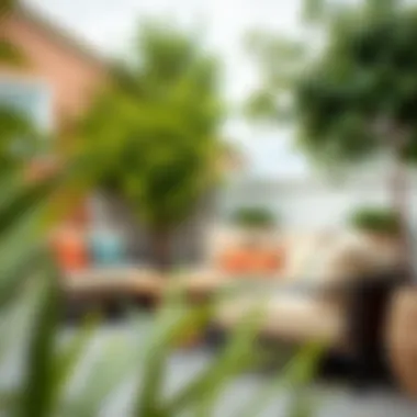Cozy Outdoor Seating with Square Cushions Cozy outdoor seating area with square cushions