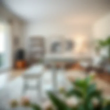 White extendable table in a cozy living space