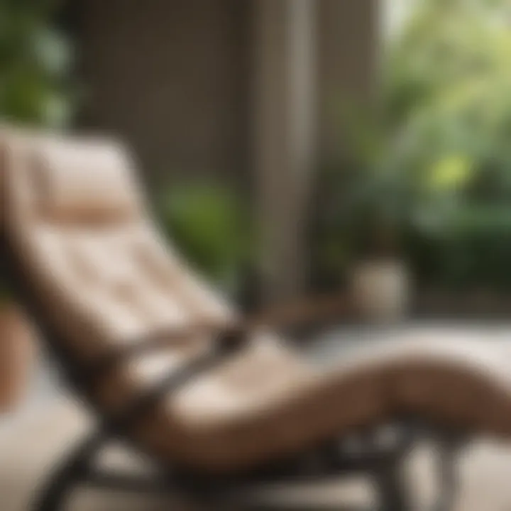 Close-up of ergonomic features in a stylish lounge chair