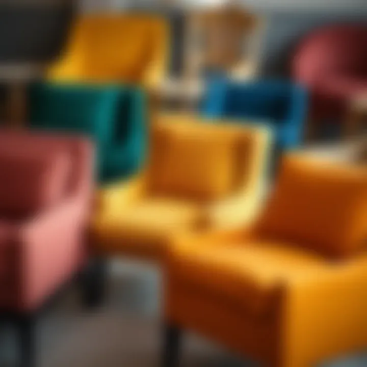 Variety of accent chairs showcasing different materials and textures
