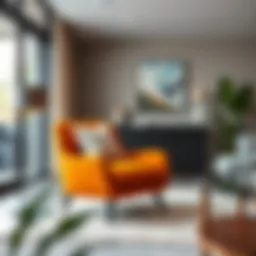 Elegant accent chair in a modern living room setting