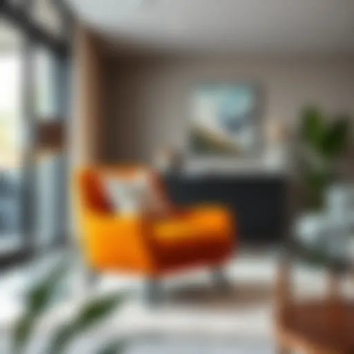 Elegant accent chair in a modern living room setting