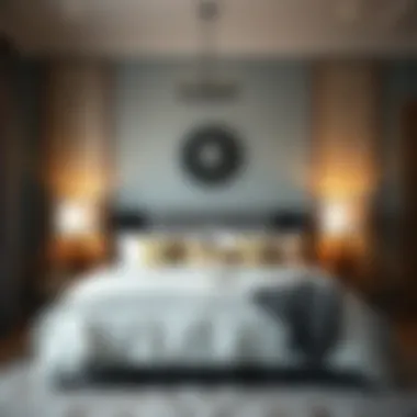 Cozy king size bed in a beautifully decorated room