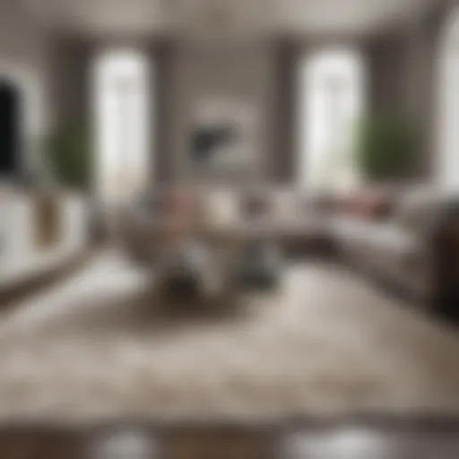 Luxurious fluffy area rug enhancing a modern living room