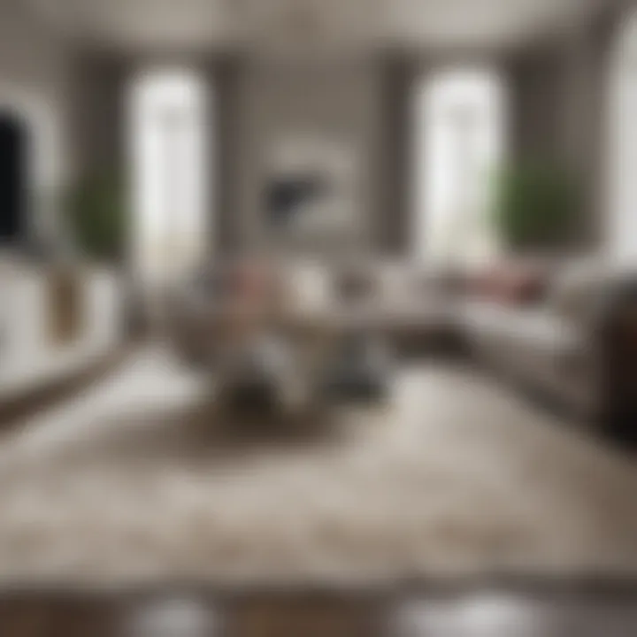 Luxurious fluffy area rug enhancing a modern living room