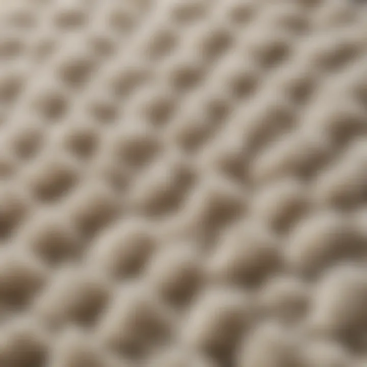 Close-up of different textures of area rugs