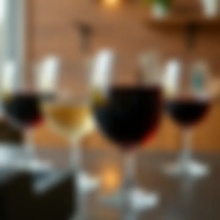 Different styles of cafe wine glasses showcasing modern design