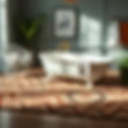 Elegant bath rug showcasing intricate design patterns