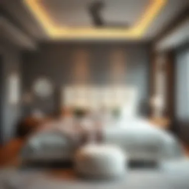 A cozy bedroom featuring modern aesthetics and calming color palettes