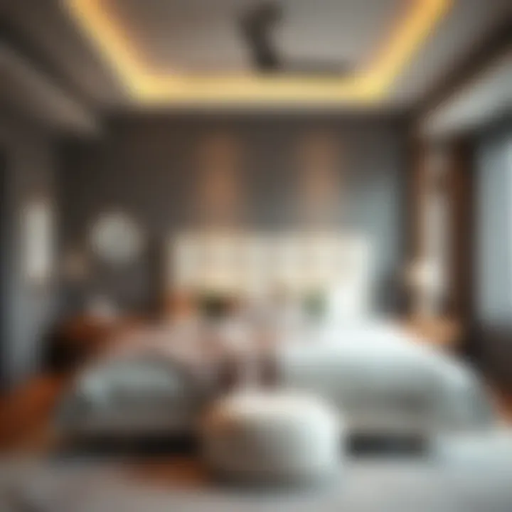 A cozy bedroom featuring modern aesthetics and calming color palettes