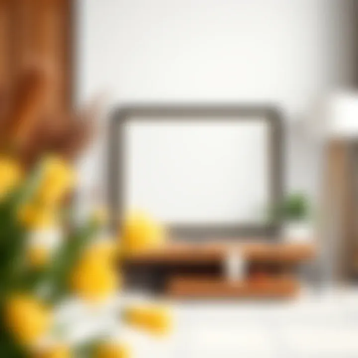 Decorative arrangement of a 17x24 picture frame with complementary décor elements