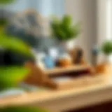 Stylish desktop drawer organizer made of bamboo