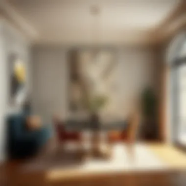 Artistic Use of Faux Panels in Dining Areas Faux decorative panels creating an artistic focal point in a dining area