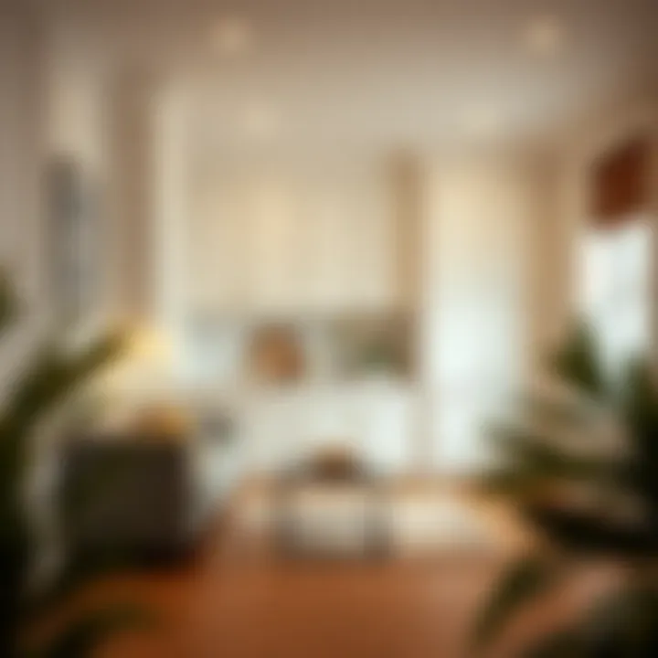 Compact living space enhanced by strategic cabinet placement