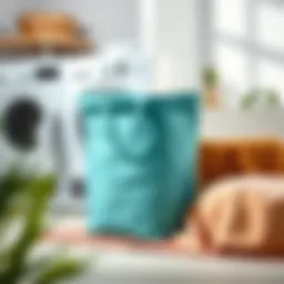 Durable laundry bag showcasing various fabrics