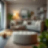 Stylish toy ottoman in a contemporary living room