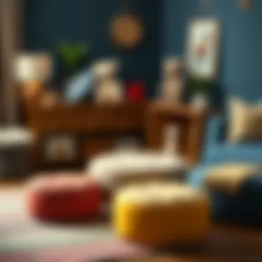 A variety of toy ottoman styles and materials