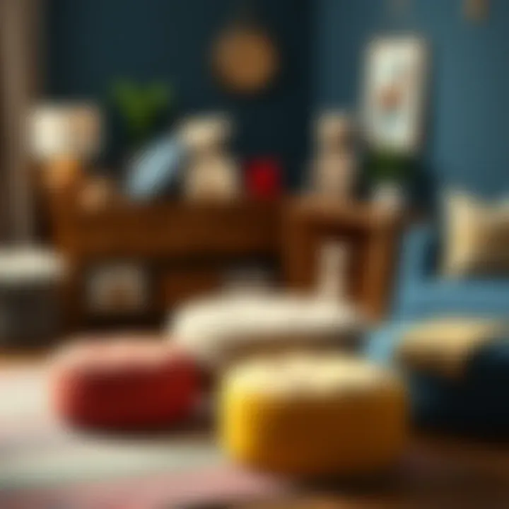 A variety of toy ottoman styles and materials