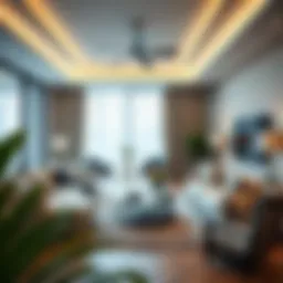 A beautifully arranged living room showcasing effective space management