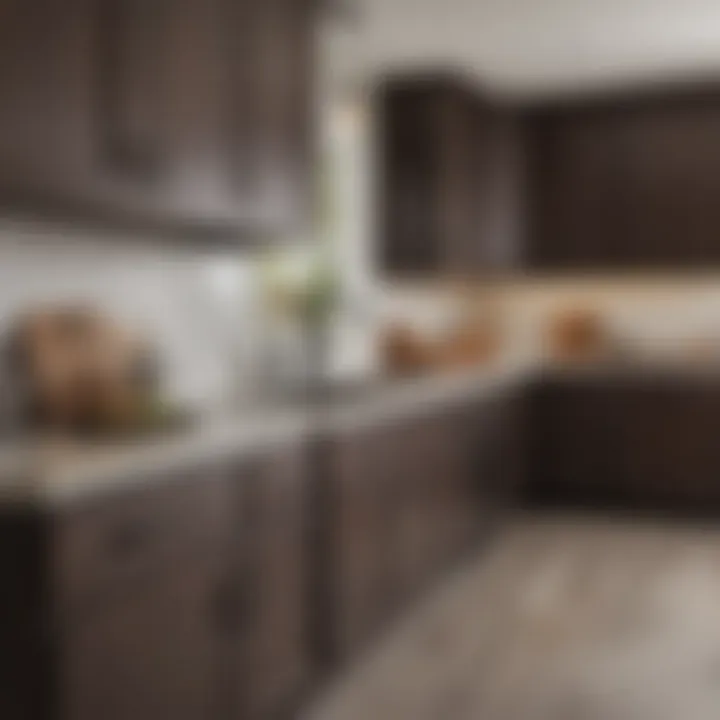 Beautifully styled kitchen featuring oil rubbed bronze round cabinet knobs