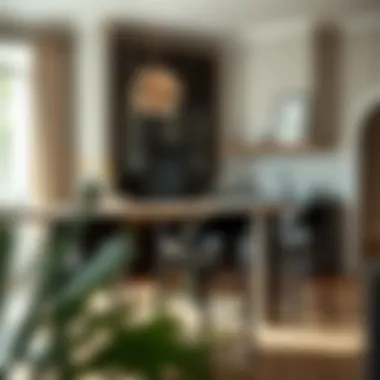 Minimalist Black Counter Stools in a Chic Dining Area Minimalist black counter stools enhancing a chic dining area