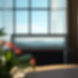 Elegant display of a panoramic picture frame showcasing a serene landscape