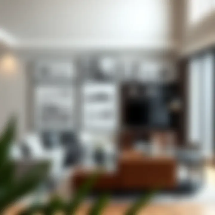 Stylish arrangement of multiple 5x15 frames in a modern living room setting
