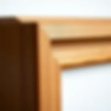 Texture of a Wooden Panoramic Frame Close-up of the texture and finish of a wooden panoramic picture frame
