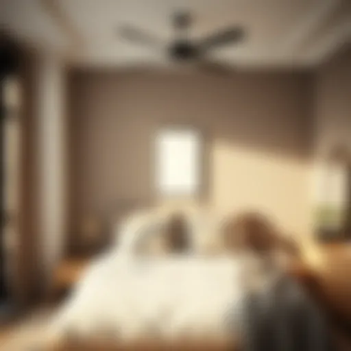 A modern bedroom showcasing minimalist decor with a neutral color palette