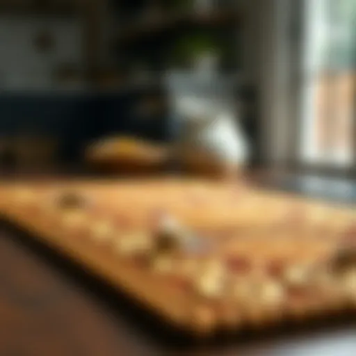 Elegant honey bee kitchen mat showcasing intricate design