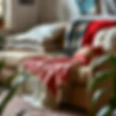 A variety of thick quilt blanket types displayed on a sofa