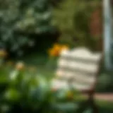 Beautifully crafted vintage wooden bench in a serene garden setting