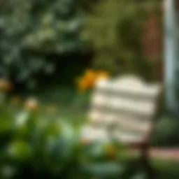 Beautifully crafted vintage wooden bench in a serene garden setting