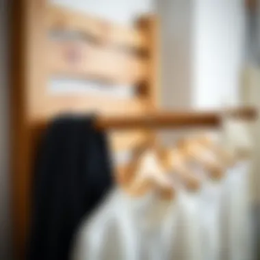 Close-up of a wooden wall mounted clothes dry rack showcasing craftsmanship