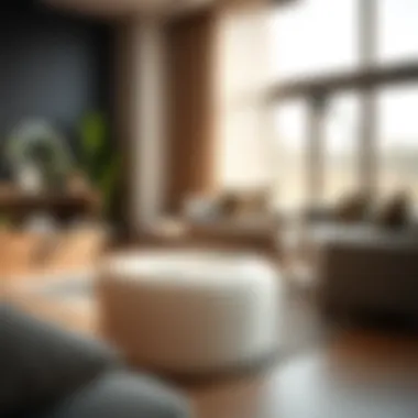 Elegant small tub stool in a modern living room setting