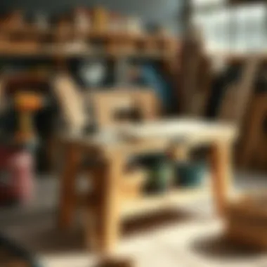 An illustration of essential features that enhance the functionality of a budget-friendly work bench