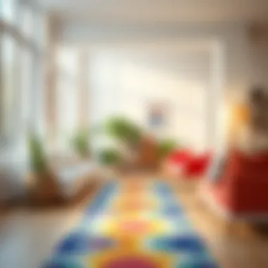 Colorful runner creating vibrancy in a minimalist design