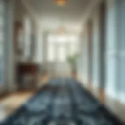 Elegant runner enhancing a stylish hallway