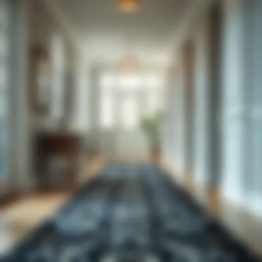 Elegant runner enhancing a stylish hallway