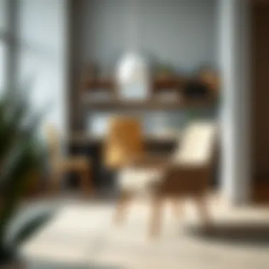 Chic beige side chair in a minimalist office space