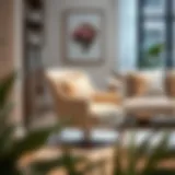 Elegant beige side chair in a modern living room setting