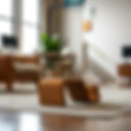 Elegant wooden foot rest elevating comfort in a modern office space