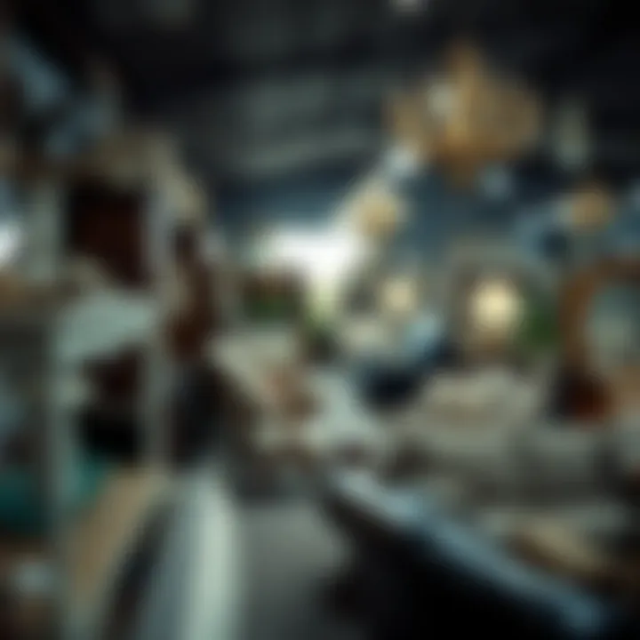 Diverse selection of second-hand furniture in a store