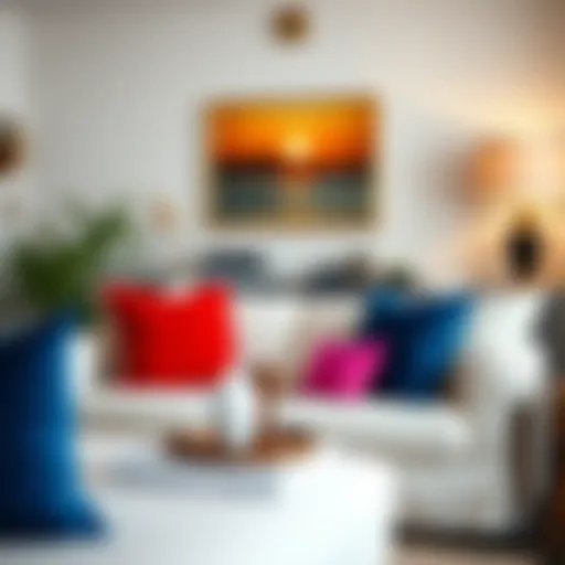 Stylish living room featuring vibrant 18x18 pillow slipcovers